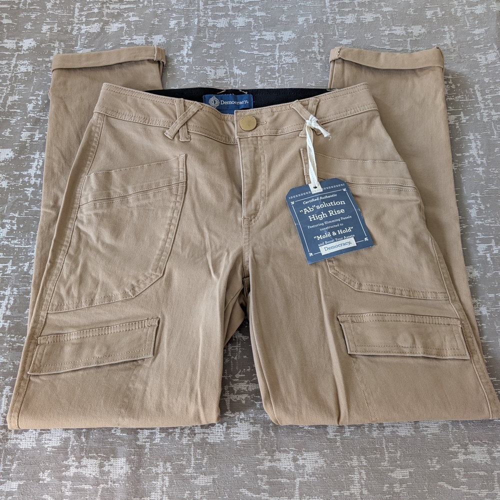 Democracy Tan Cargo Ankle Pants